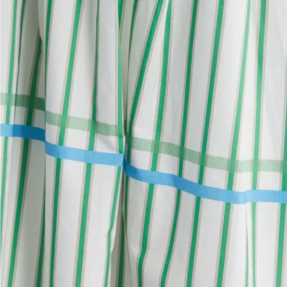 Du Paradis Marseille Stripe Strapless Fit & Flare Sundress - Ocean Green Stripe - Picture 5 of 6